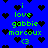 Blue background with scattered black heart shapes and green text reading 'i love gobbie marcoux <3' in pixelated font.