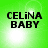 Green background with black text 'CELiNA BABY' and four white light spots shifting positions across frames.