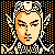 Pixelated static icon of a stylized human face with orange and beige tones, surrounded by white and black checkered patterns on an orange dotted background.