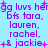 Pixelated text on light blue background with purple and pink elements, repeated in mirrored layout with star symbols.