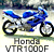 Animated contact sheet showing two frames of a blue Honda VTR1000F motorcycle icon with visible text and background elements.