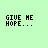 Light green background displays pixelated text and heart symbols in black, with animated transitions between static frames showing varying heart counts and scattered dots.