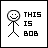 Pixel art of nine showing a stick figure named Bob with text and animation changes