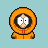 Pixelated cartoon character in orange hooded parka with black trim and red zipper, standing against light blue background.
