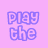 A static image with a purple and pink color scheme featuring text fragments like 'play the game', 'live the life!', and multiple instances of 'softball' in various fonts.