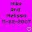 Pixelated text on bright pink background with two white heart icons at bottom center.