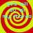 Four identical display a red and yellow spiral background with cyan text reading 'you will do all my chores' in pixelated font