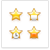 Four pixelated star icons arranged in a 2x2 grid, each with distinct internal fill patterns and color variations.