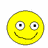 Two yellow circular faces with distinct expressions: one has wide eyes and a smile, the other winks with teeth showing.
