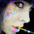 six distinct visual elements including a face with colorful makeup, rainbow lips, a circular arrangement of objects, a pink background with text, a rainbow gradient, and a blank gray space