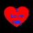 Four red heart shapes with blue text "I Love Billy" on a black background, each heart has different pixelation levels.