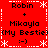 Red pixel art with white snowflake borders, displaying repeated text and symbols in four quadrants
