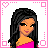 A 4x4 contact sheet of pixel art frames showing a cartoon woman in pink and black clothing with text phrases about falling, arranged as an animated icon sequence.