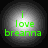 Four circular icons display green text 'i love breanna' on gradient backgrounds with varying brightness levels.