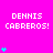 Bright pink background with repeated white text "DENNIS CABREROS!" and cyan heart symbols in various positions across the frame.