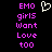 Pixelated text in bright purple on black background with a white heart outline above the words.