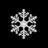 Static 48x48 pixel icon of a stylized snowflake with six symmetrical arms on black background, rendered in grayscale with dithering and anti-aliasing effects.