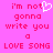 Pixelated text on a bright pink background with one instance of the word 'not' replaced by a white heart symbol.