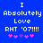 Blue background with white pixelated text reading "I Absolutely Love RHT '07!!!!" and five pink/purple pixelated stars below.
