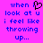 Pixelated text on bright pink background with blue letters and black heart symbol replacing 'i' in 'when i'.