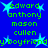 Blue background with green text listing names and "boyfriend" surrounded by light blue star shapes.