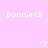 A static image with a light pink background displaying repeated 'Bonnie<3' text and heart symbols in white pixel art style.