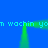 Green pixelated frame with cyan text repeating 'n wachin yom wachin yo' on blue background.