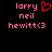Pixelated text and symbols on black background with pink and red elements, including a heart symbol and emoticon.