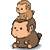 Pixelated monkey figures in various stacked and side-by-side poses on a gray background.