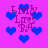 Pixelated icon with purple background, blue hearts, and maroon text reading "Emily Lira" in stylized font.