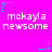 A static image with a bright pink background featuring repeated text and star-shaped elements in cyan and purple.