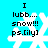 Four identical pixelated snowflake icons with black text on a cyan background, each displaying 'I lubb... snow!!! ps.[ily]' in a