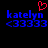 Blue text 'katelyn' and '<3333' on black background with red heart symbol above left text.