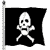 Animated contact sheet of a pirate flag icon with skull and crossbones design across multiple frames showing motion blur variations.