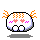 Pixelated skull with orange checkered top, pink heart eyes, purple accents, and orange flame-like side elements on gray background.