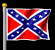 Animated Confederate flag on a pole with red, white, and blue colors; the flag's fabric texture changes across frames showing different wave patterns.