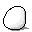 Pixelated white egg with black outline on gray background, showing sequential cracking stages and a penguin emerging from the shell.