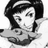 A black-and-white animated contact sheet showing two frames of a pixelated anime-style character with short dark hair and a white top, next to text reading "Anime IM" on the right side.