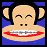 Pixelated monkey face with braces on blue background, text "BRACES" and "R COOL!" in separate