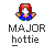 Pixelated character with red hair and blue shirt, standing above stylized text on gray background.