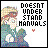 Pixelated character with blonde hair and red headband, wearing green jacket over white shirt, holding object near mouth; text reads DOESNT UNDER STAND MANUALS.