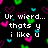 Pixelated text on black background with floating heart shapes in pink, green, and cyan.