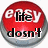 Four red circular buttons with silver borders display sequential text fragments forming a phrase, each button showing distinct black and white lettering.