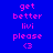 Blue background with pink text reading 'get better livi please <3' arranged in a , where green rectangles highlight different and sequentially