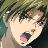 Pixelated anime-style face with wide eyes and open mouth, dark hair, light skin, and blurred background.