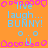 Pixelated orange background with repeating cyan text 'live laugh... BUNNY!' and pink floral shapes, featuring a gray rectangular overlay on the right side.