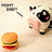 A cow-shaped figure with black and white patches, pink nose, and large eyes appears in four showing slight movement