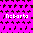 A static image with a bright pink background covered in small black stars, displaying the name "Roberta" repeated multiple times in white pixelated text.