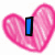 A pink heart with blue 'I' and gray 'LOVE.' text above a black-and-white image of hands holding a yellow-orange heart with blue 'you' text.