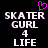 Pixelated text 'SKATER GURL 4 LIFE' in white with a pink heart symbol above, displayed on a black background.